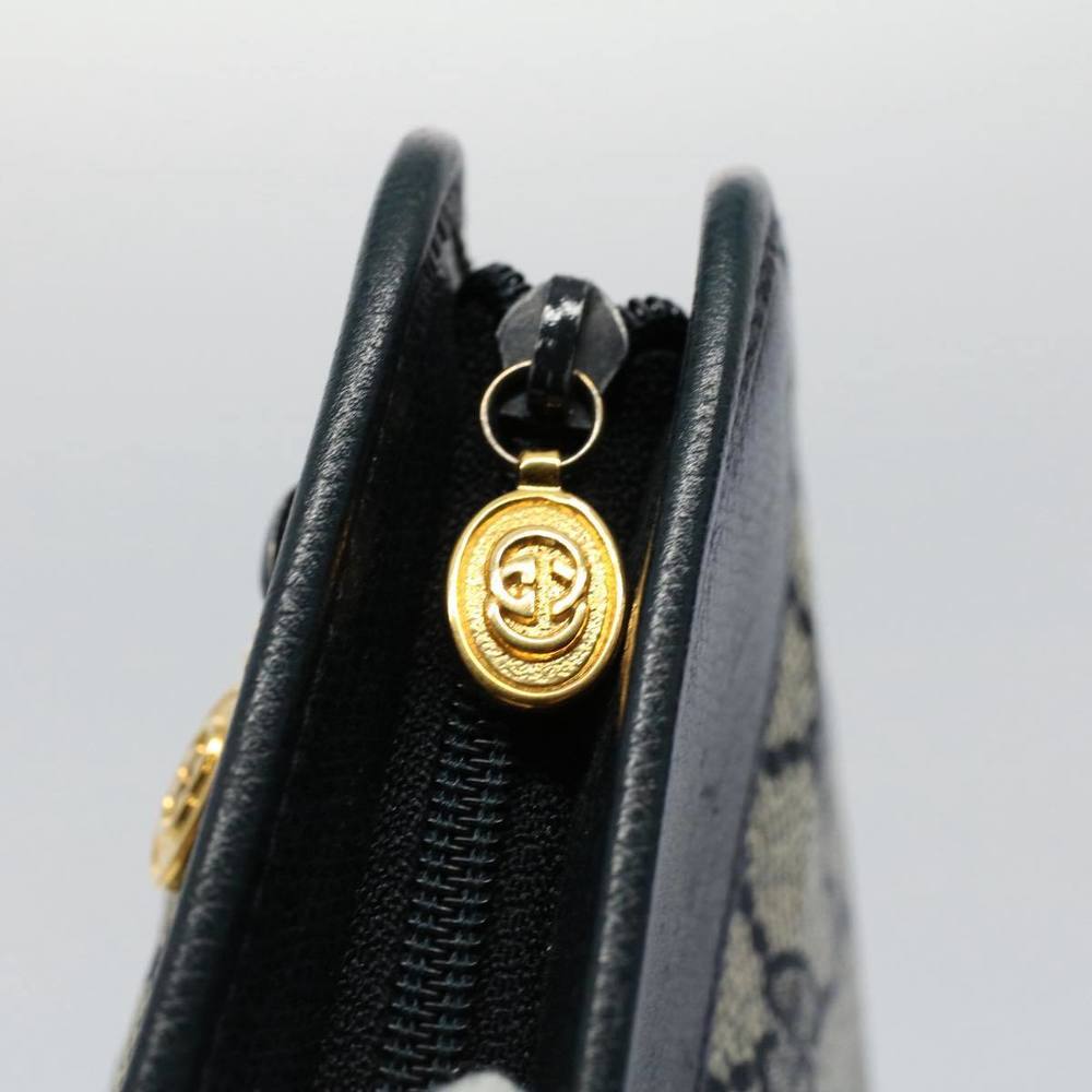 GUCCI GG Supreme Clutch Bag PVC Leather Navy Gray 014 115 Auth yk8933 - Picture 10 of 16